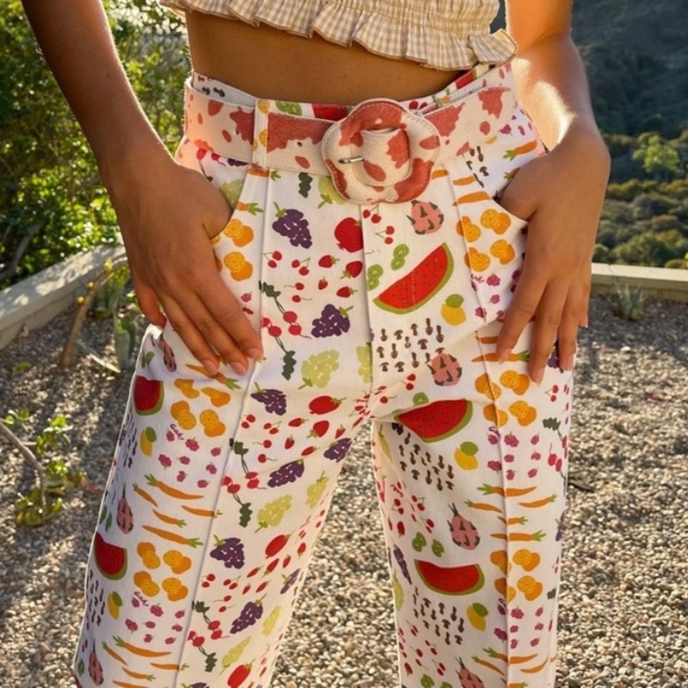 Lisa Says Gah Farmers Market Print Wide Leg Robyn Jeans - Picture 4 of 13